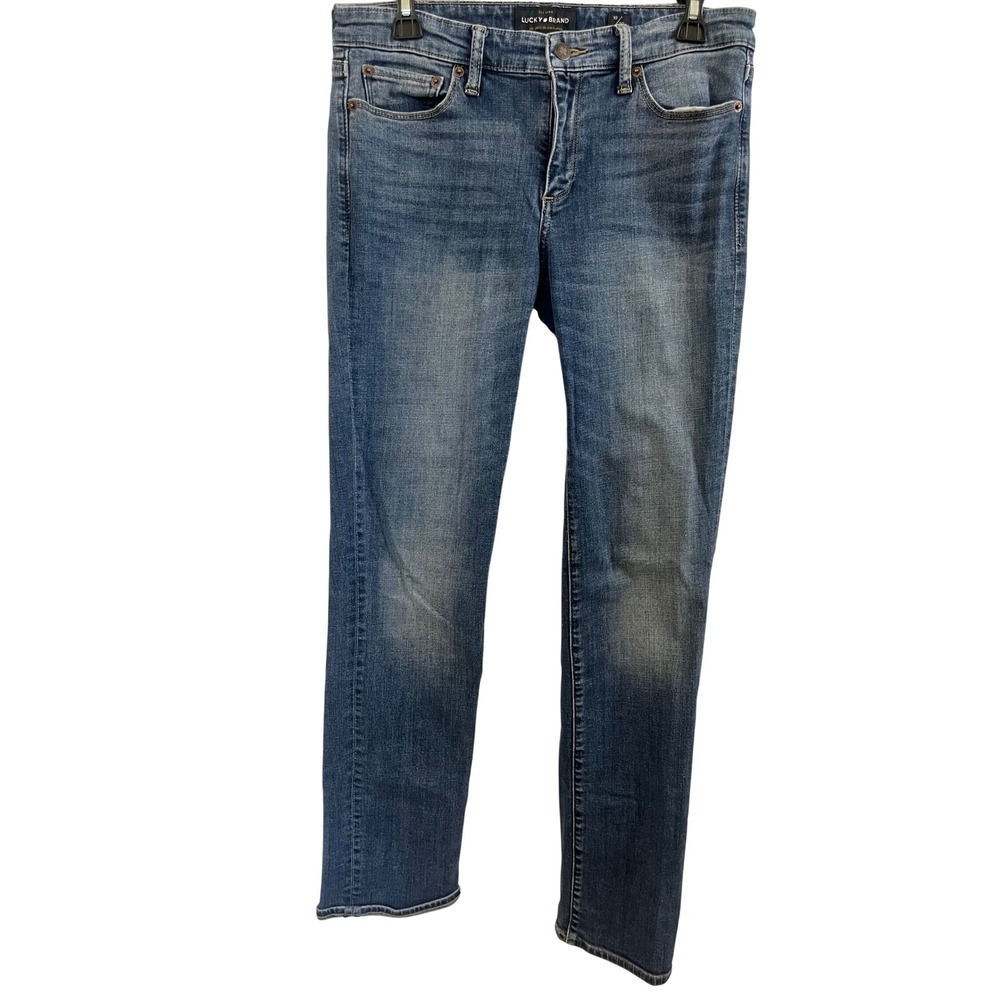 Lucky Brand Womens Straight Leg Jeans Medium Wash Blue Denim Size 10/30 Mid Rise